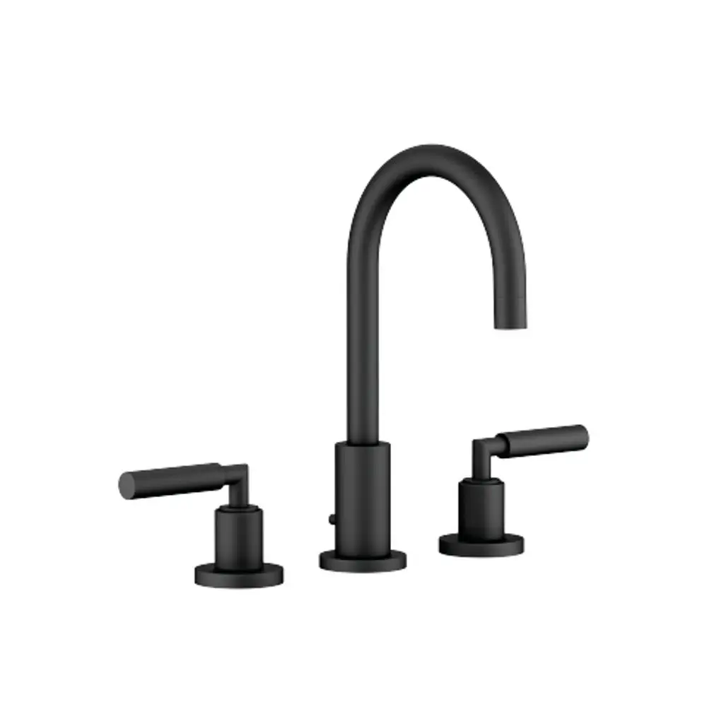 Dornbracht-TARA.-Waschtisch-Dreilochbatterie-mit Ablaufgarnitur-Ausladung 135mm-schwarz matt, 20710882-33 Galeriebild 1